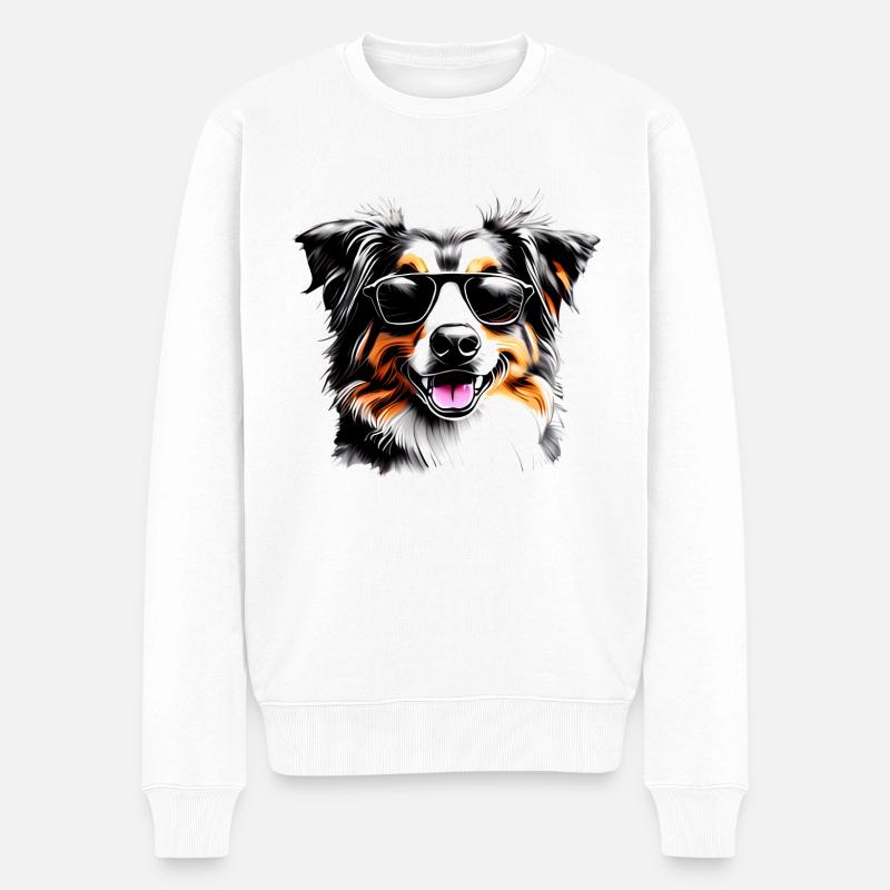 Chiot Berger Australien Propriétaire - Pull Premium bio Homme - blanc