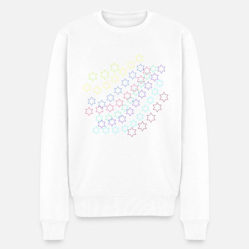 Étoiles, étoile, étoiles colorées - Pull Premium bio Homme - blanc