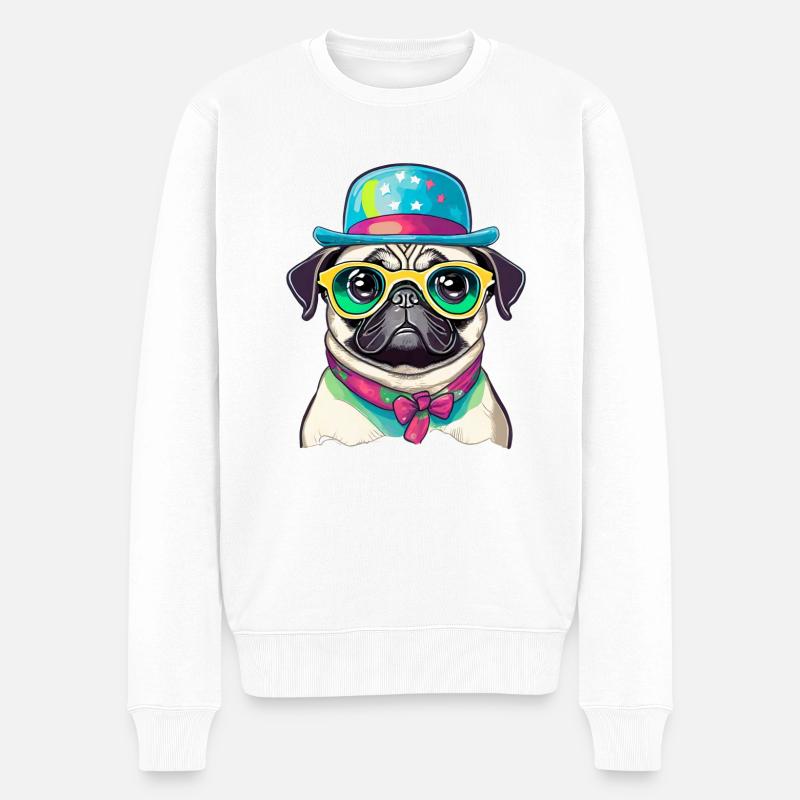 Ein bunter Hund - Männer Premium Bio Pullover - Weiß