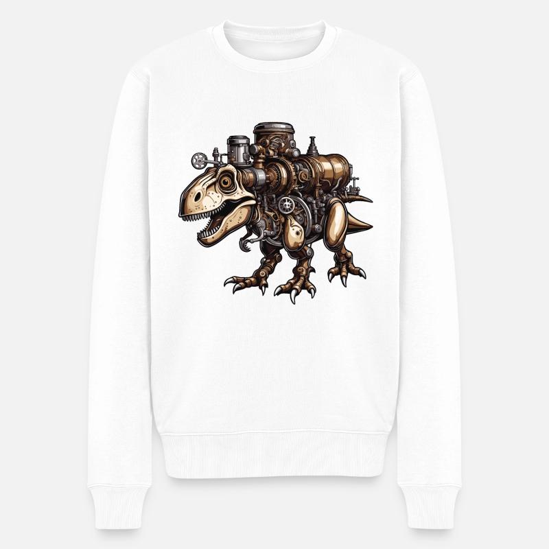 Dinosaurier / Tier / Urzeit / Reptil / Jungs - Männer Premium Bio Pullover - Weiß