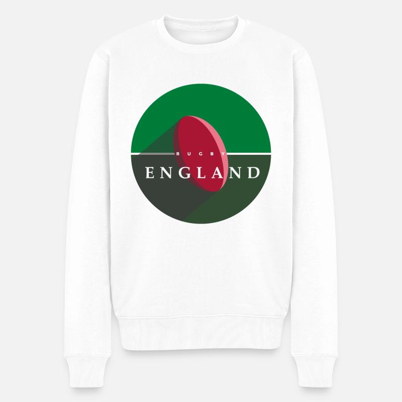 RUGBY ENGLAND - Männer Premium Bio Pullover - Weiß
