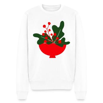 Weihnachtliche Illustration - Männer Premium Bio Pullover - Weiß - Vorne - Thijin (182cm)