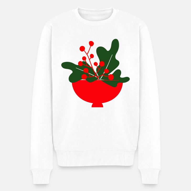 Weihnachtliche Illustration - Männer Premium Bio Pullover - Weiß