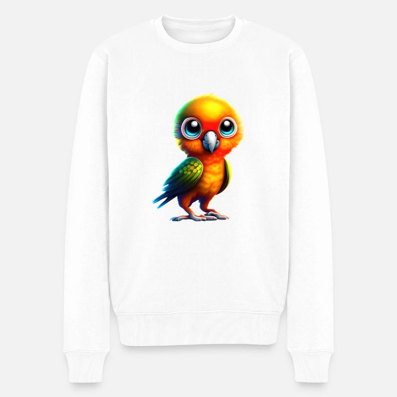 Perruche, Calopsitte, Propriétaire D’oiseau, Oiseau - Pull Premium bio Homme - blanc