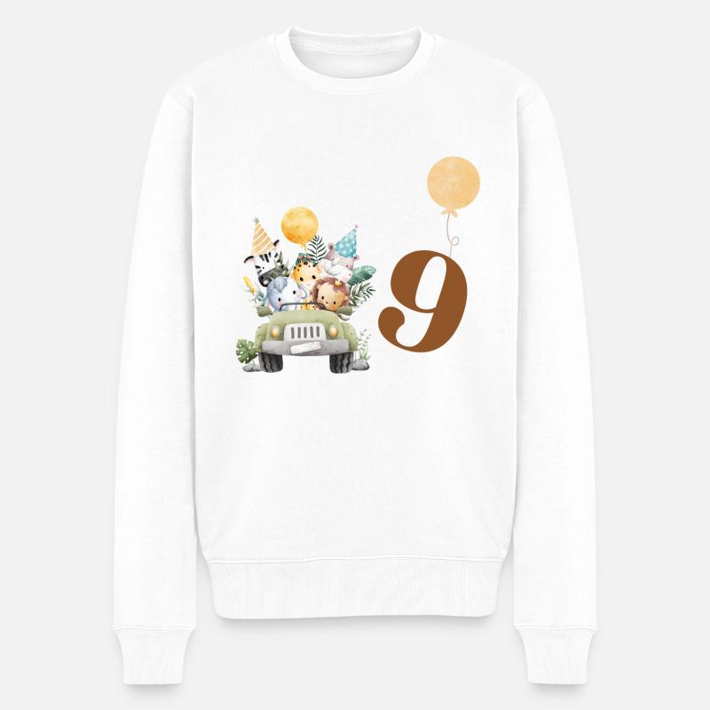9e anniversaire safari - Pull Premium bio Homme - blanc