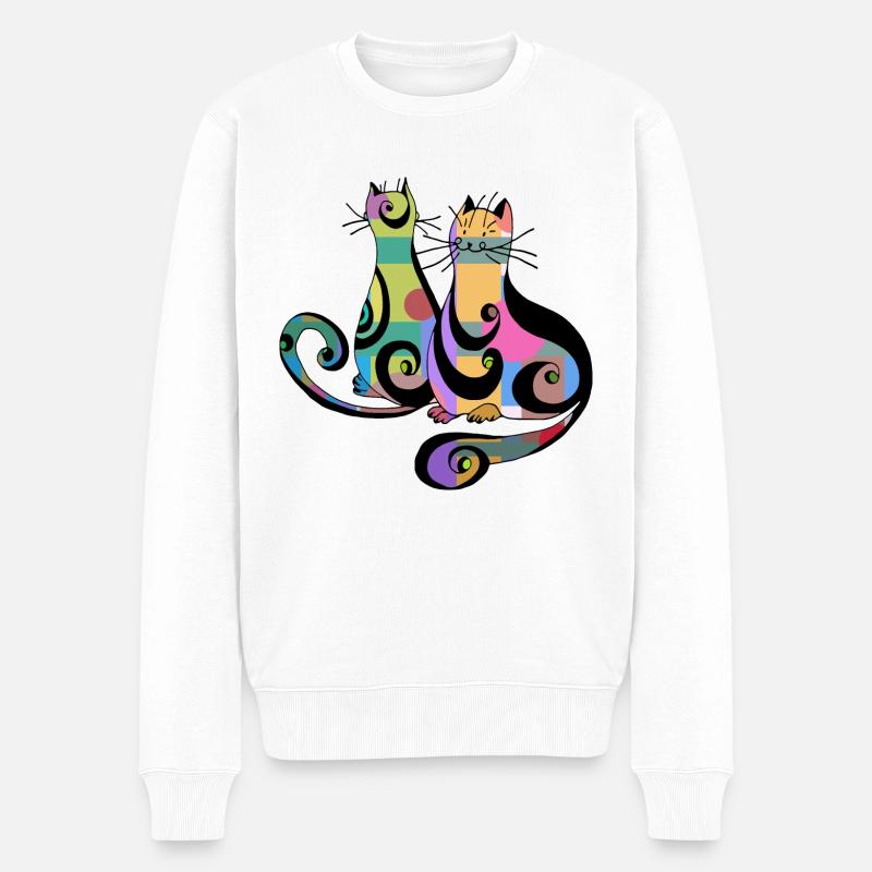 Chats - Pull Premium bio Homme - blanc