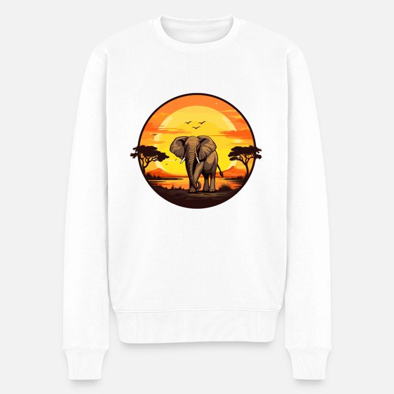 Afrikanische Sonne - Männer Premium Bio Pullover - Weiß
