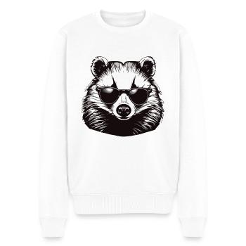 Dachs / Nagetier / Tier / Streifen / Wild - Männer Premium Bio Pullover - Weiß - Vorne - Thijin (182cm)