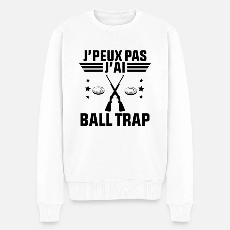 J'Peux Pas J'ai BallTrap - Pull Premium bio Homme - blanc