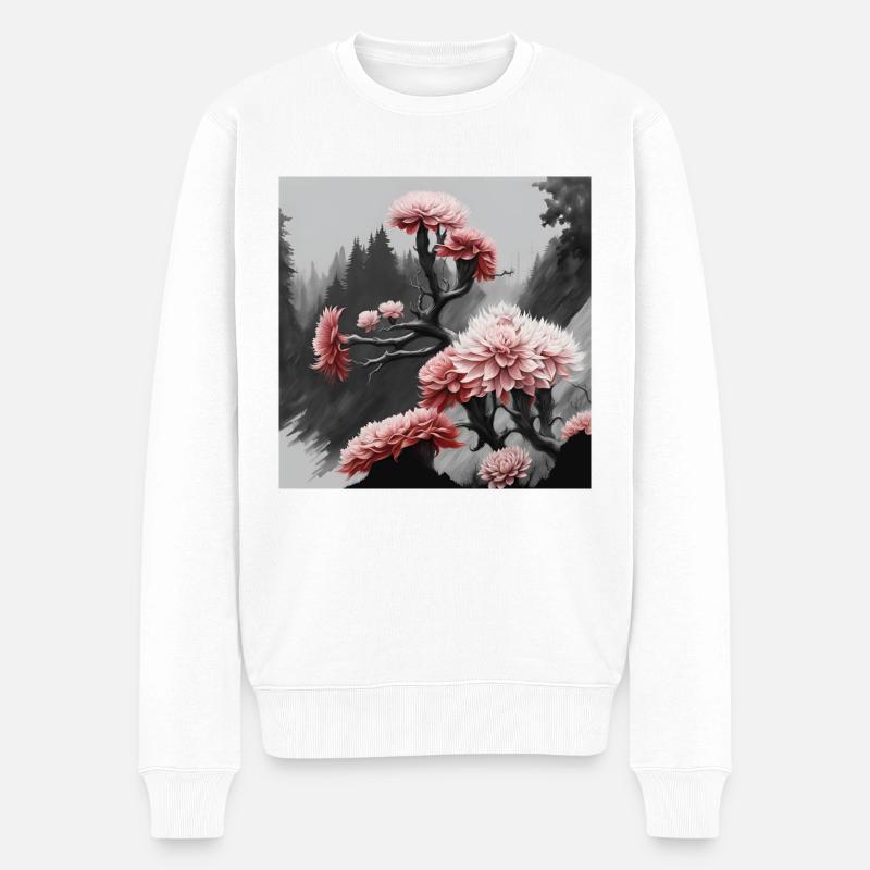 Abstrakte Schönheit - Männer Premium Bio Pullover - Weiß