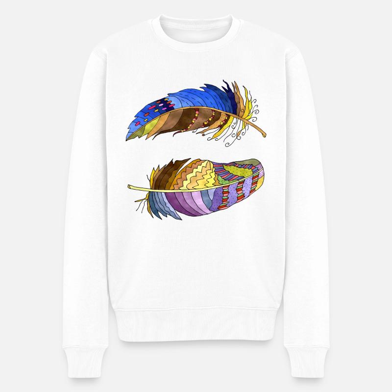 Feder - Männer Premium Bio Pullover - Weiß