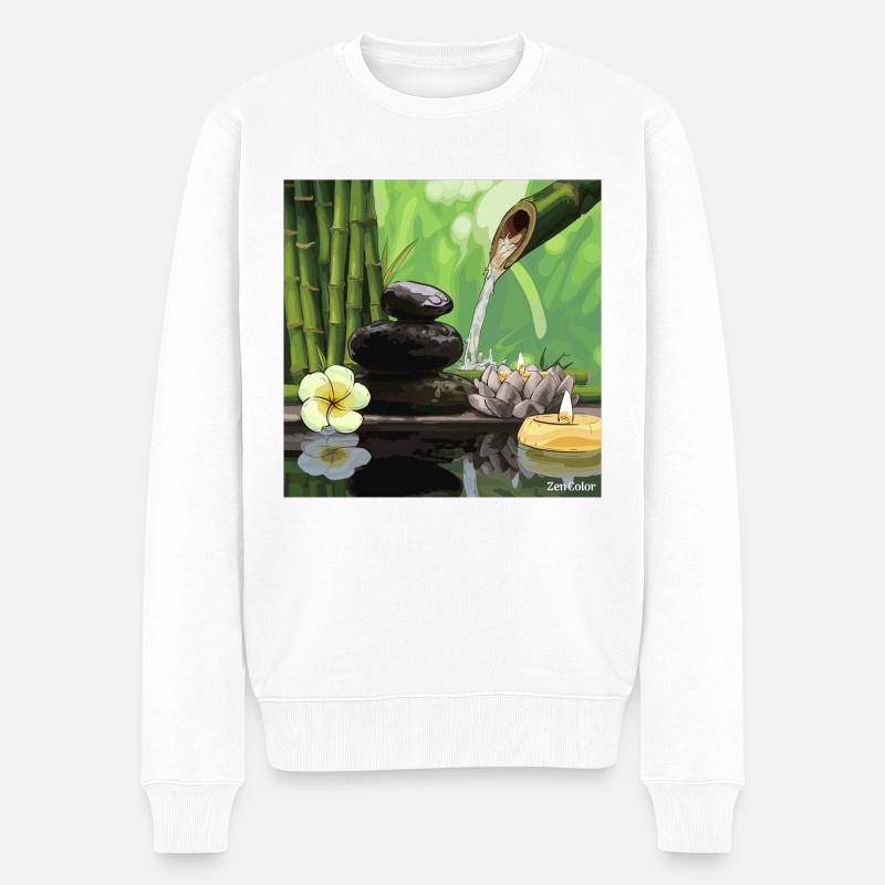 Entspannung - Männer Premium Bio Pullover - Weiß