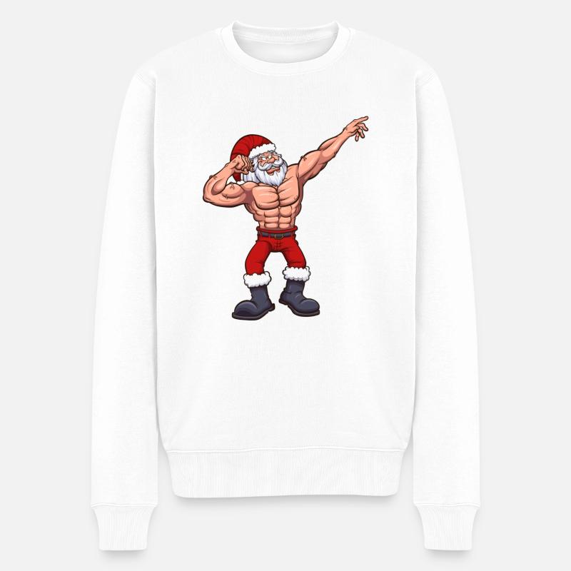 Starker Weihnachtsmann - Männer Premium Bio Pullover - Weiß