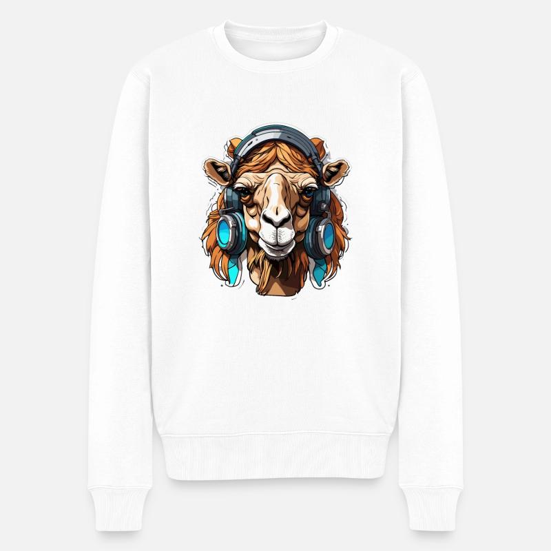 Kamel / Wüste / Sand / Nomaden / reiten / Oasen - Männer Premium Bio Pullover - Weiß