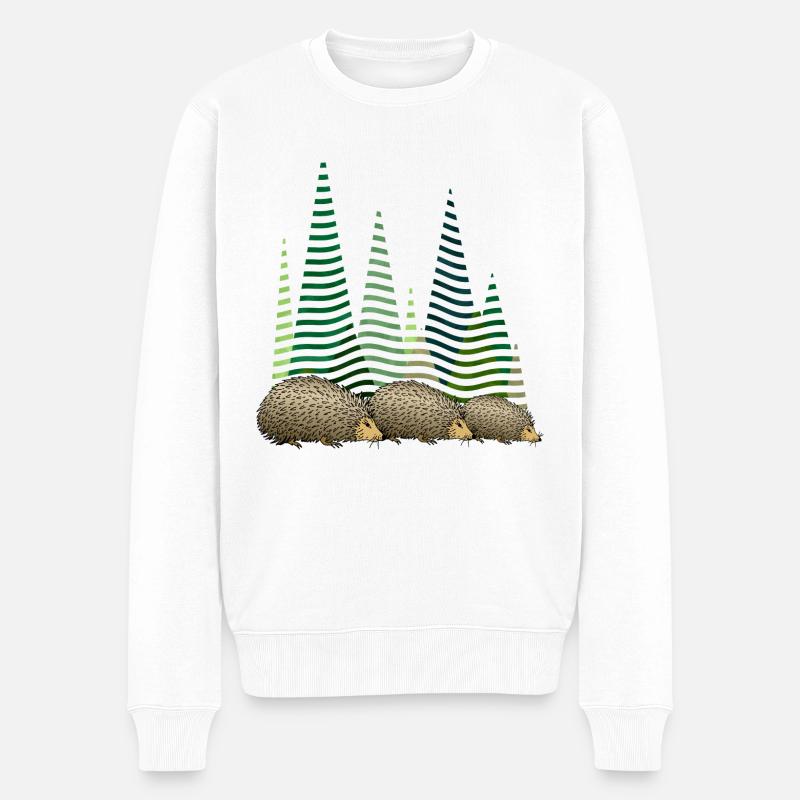 Igel - Männer Premium Bio Pullover - Weiß