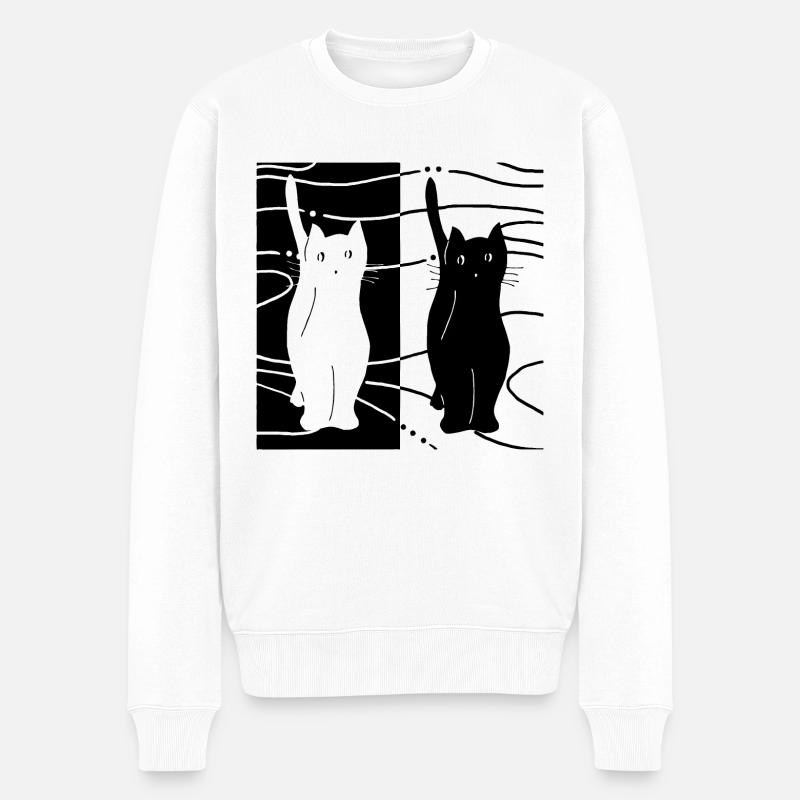 Chats - Pull Premium bio Homme - blanc