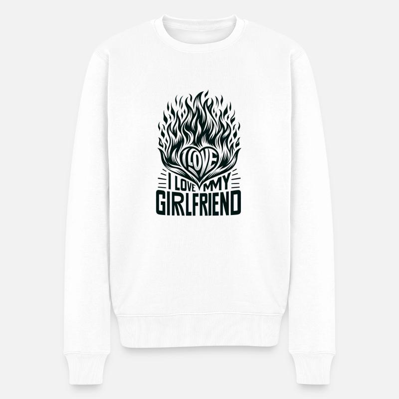 Flaming Passion - Männer Premium Bio Pullover - Weiß