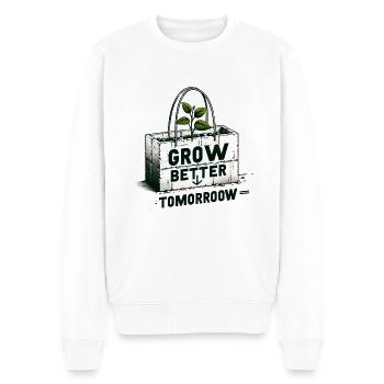 Cultivez un avenir meilleur - Pull Premium bio Homme - blanc - Devant - Thijin (182cm)