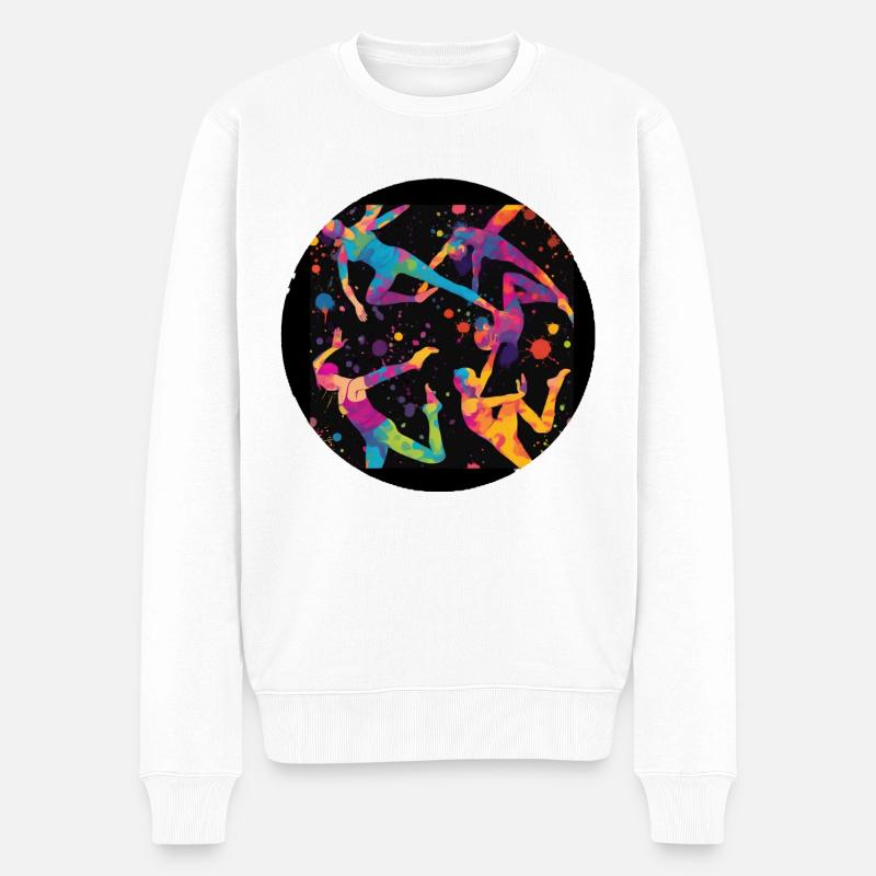 Tänzerin, tanzen, illustration, Tänzer, Graffiti - Männer Premium Bio Pullover - Weiß