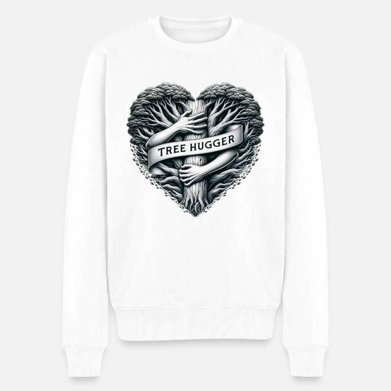 Tree Hugger - Männer Premium Bio Pullover - Weiß