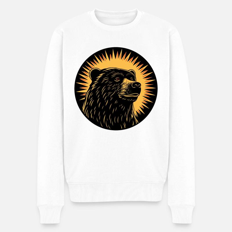Ours du soleil majestueux - Pull Premium bio Homme - blanc