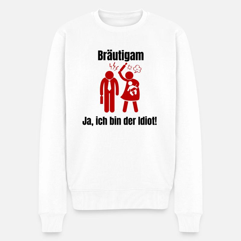 Bräutigam - Männer Premium Bio Pullover - Weiß