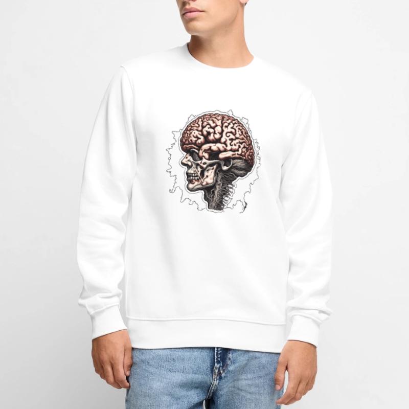 Brain / Knowledge / Intelligence / Clever / Thinking Men's Premium Organic Jumper