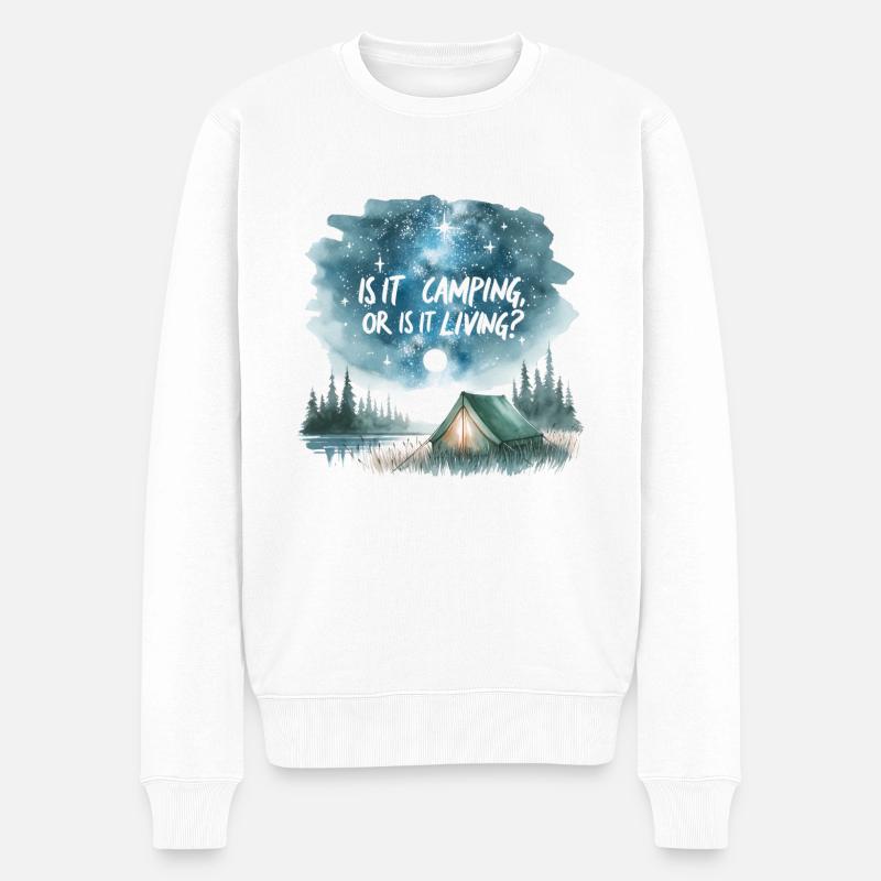 Bushcraft Camp Life - Männer Premium Bio Pullover - Weiß