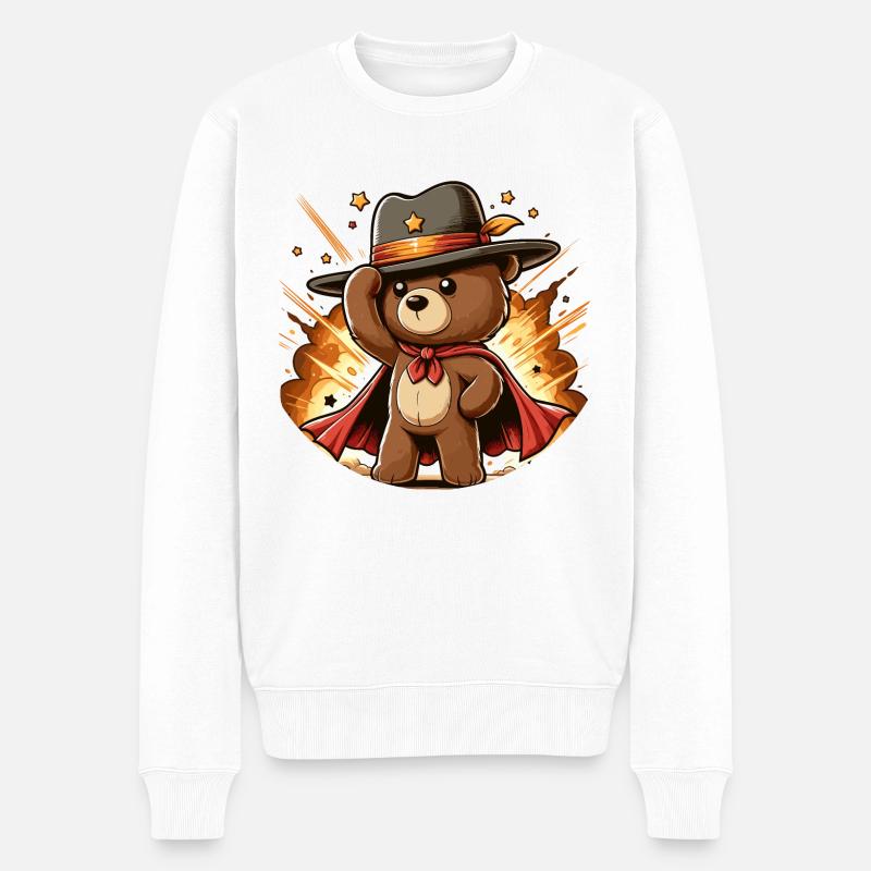 Teddybär - Männer Premium Bio Pullover - Weiß