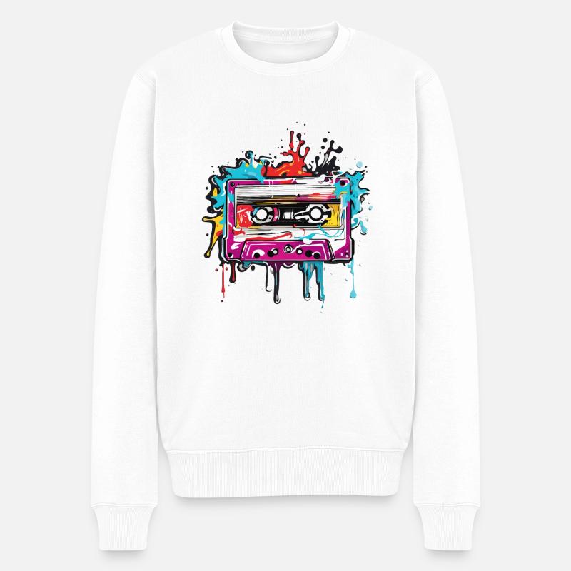 Kasette / Tape / Musikband / Analog / Retro - Männer Premium Bio Pullover - Weiß