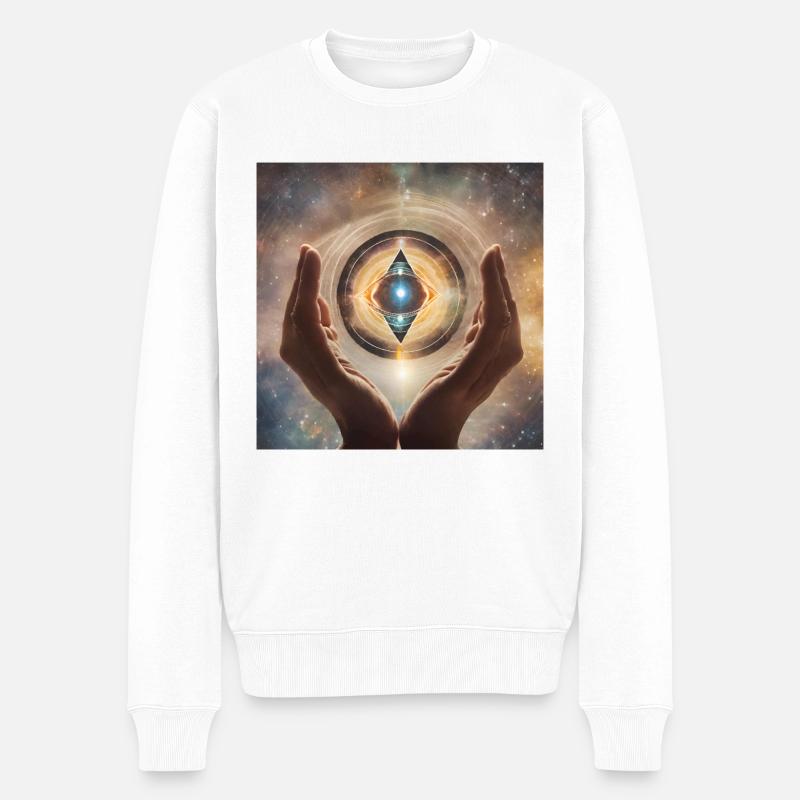 Spiritualität Sterne Astrologie - Männer Premium Bio Pullover - Weiß