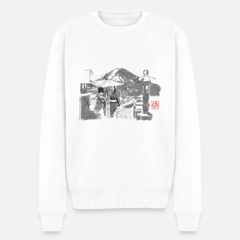 Promande neige - Männer Premium Bio Pullover - Weiß