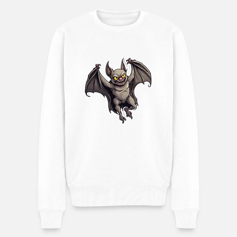 Fledermaus / Vampir / Dracula / Tier / Halloween - Männer Premium Bio Pullover - Weiß