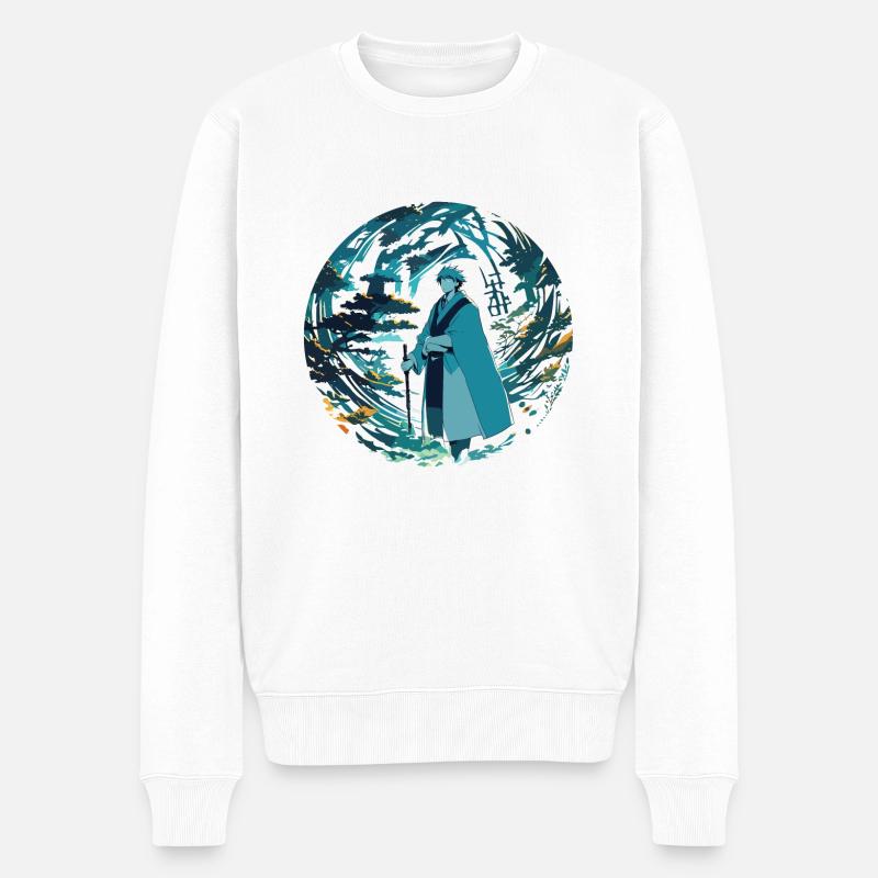 Anime / Comic / Japanisch / Zeichentrick / Cartoon - Männer Premium Bio Pullover - Weiß