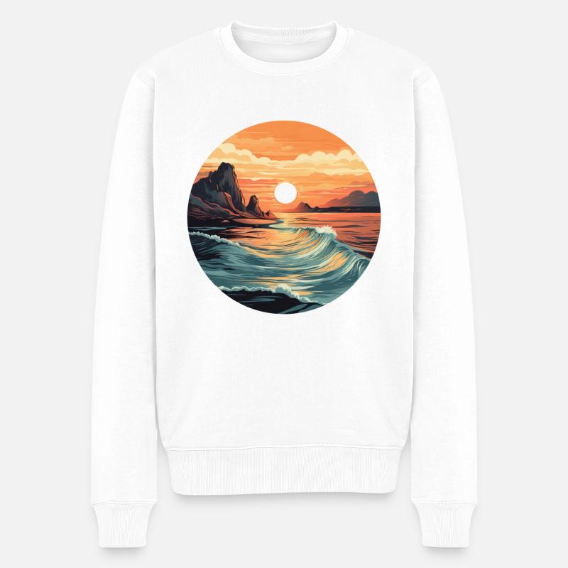 Coucher de soleil le matin - Pull Premium bio Homme - blanc