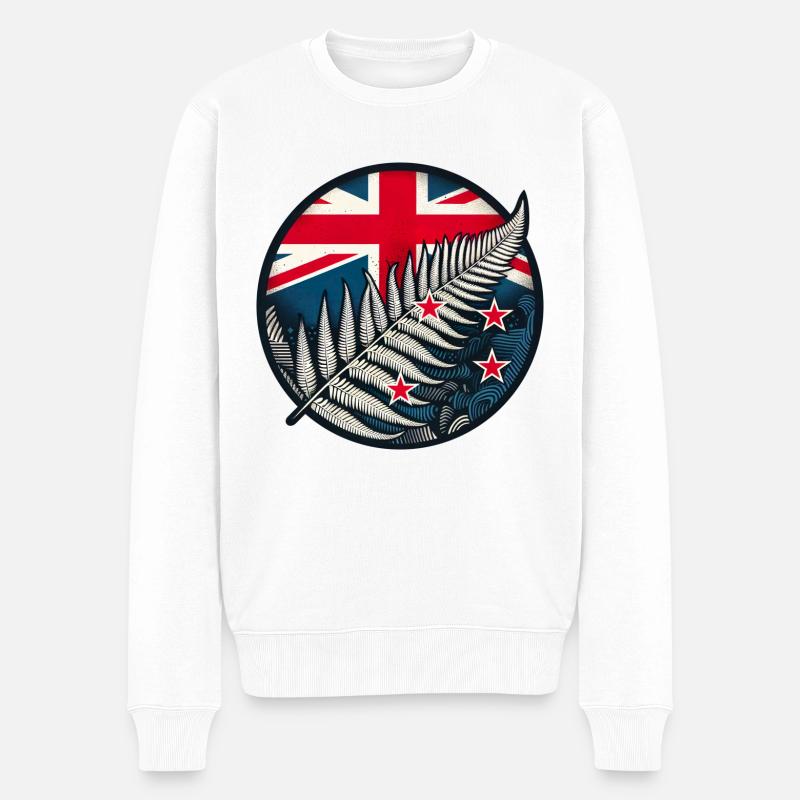 Neuseeland Aotearoa Kiwi 4 - Männer Premium Bio Pullover - Weiß