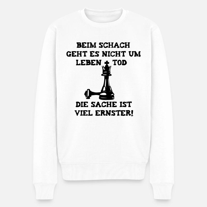 Cooles Schachmotiv - Männer Premium Bio Pullover - Weiß