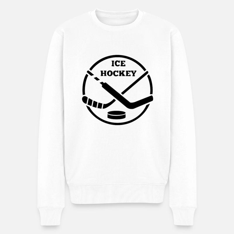 Eishockey originelle Geschenkidee - Männer Premium Bio Pullover - Weiß