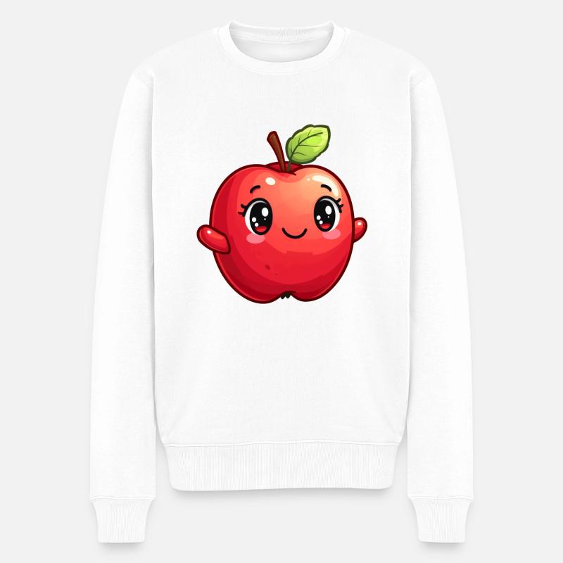 Apfel Kinder Sujet - Männer Premium Bio Pullover - Weiß