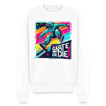 Patiner ou mourir - Pull Premium bio Homme - blanc - Devant - Thijin (182cm)