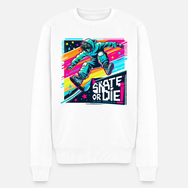 Skate or Die - Männer Premium Bio Pullover - Weiß