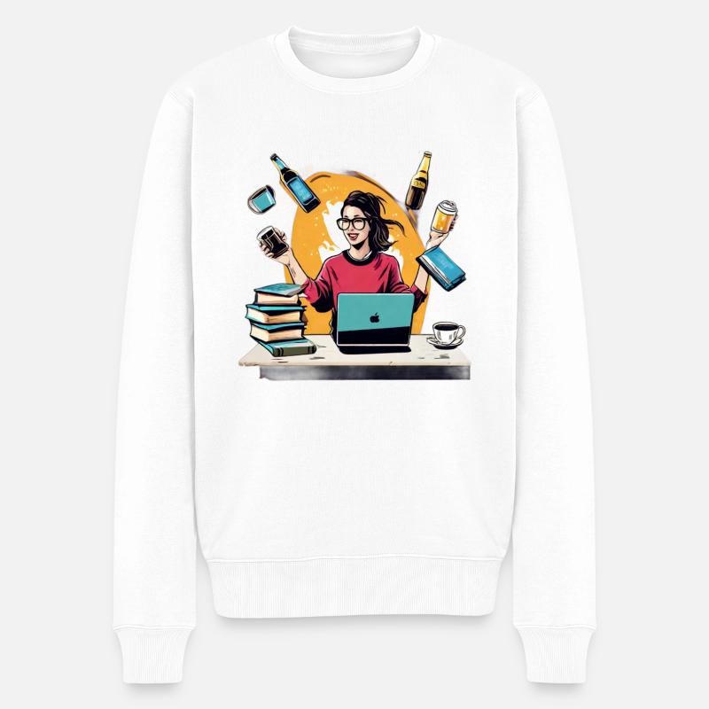 Une vie étudiante équilibrée - Pull Premium bio Homme - blanc