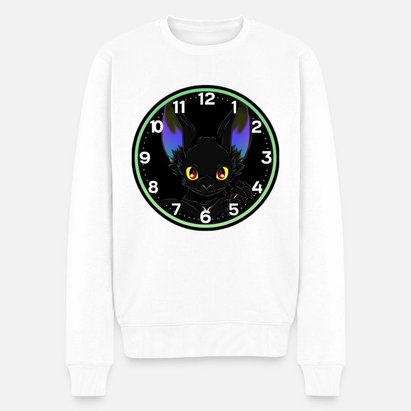Fledermaus-Stunden-Maus - Männer Premium Bio Pullover - Weiß