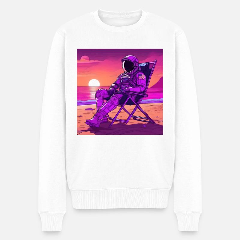 Astronaut auf Mars 1 - Männer Premium Bio Pullover - Weiß