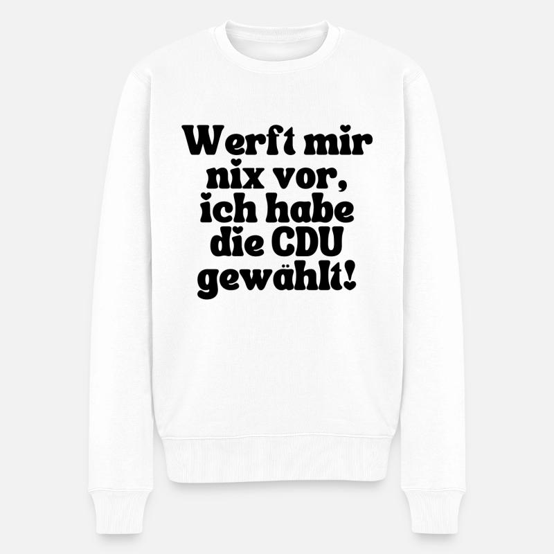 CDU - Männer Premium Bio Pullover - Weiß