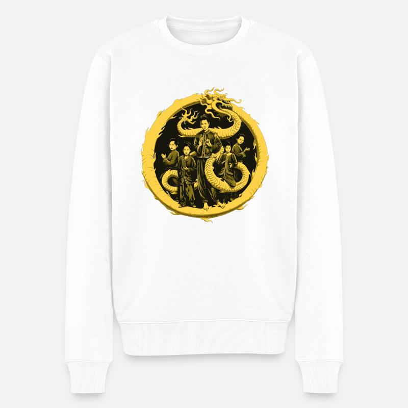 L'union du dragon - Pull Premium bio Homme - blanc
