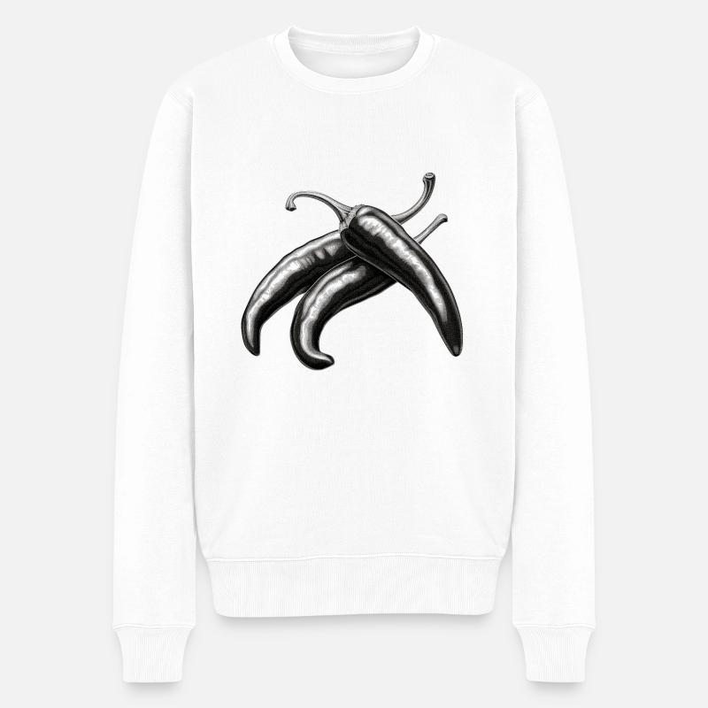 Chili - Männer Premium Bio Pullover - Weiß