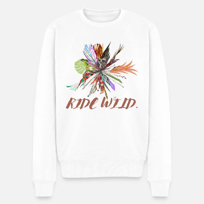 RIDE Wild - Männer Premium Bio Pullover - Weiß