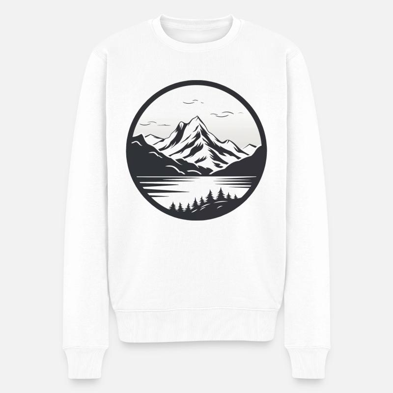 Frostiger Berg - Männer Premium Bio Pullover - Weiß