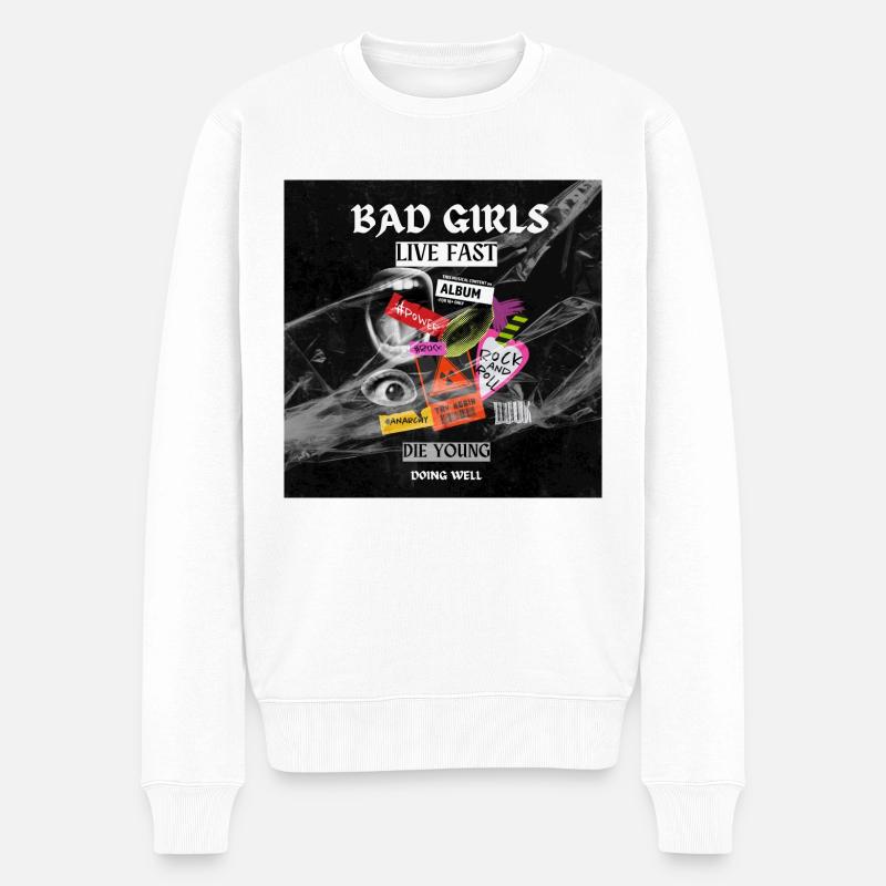 Bad Girls Die Young - Männer Premium Bio Pullover - Weiß